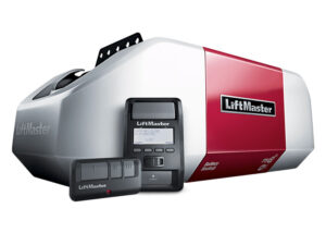 A LiftMaster garage door opener on a white background.